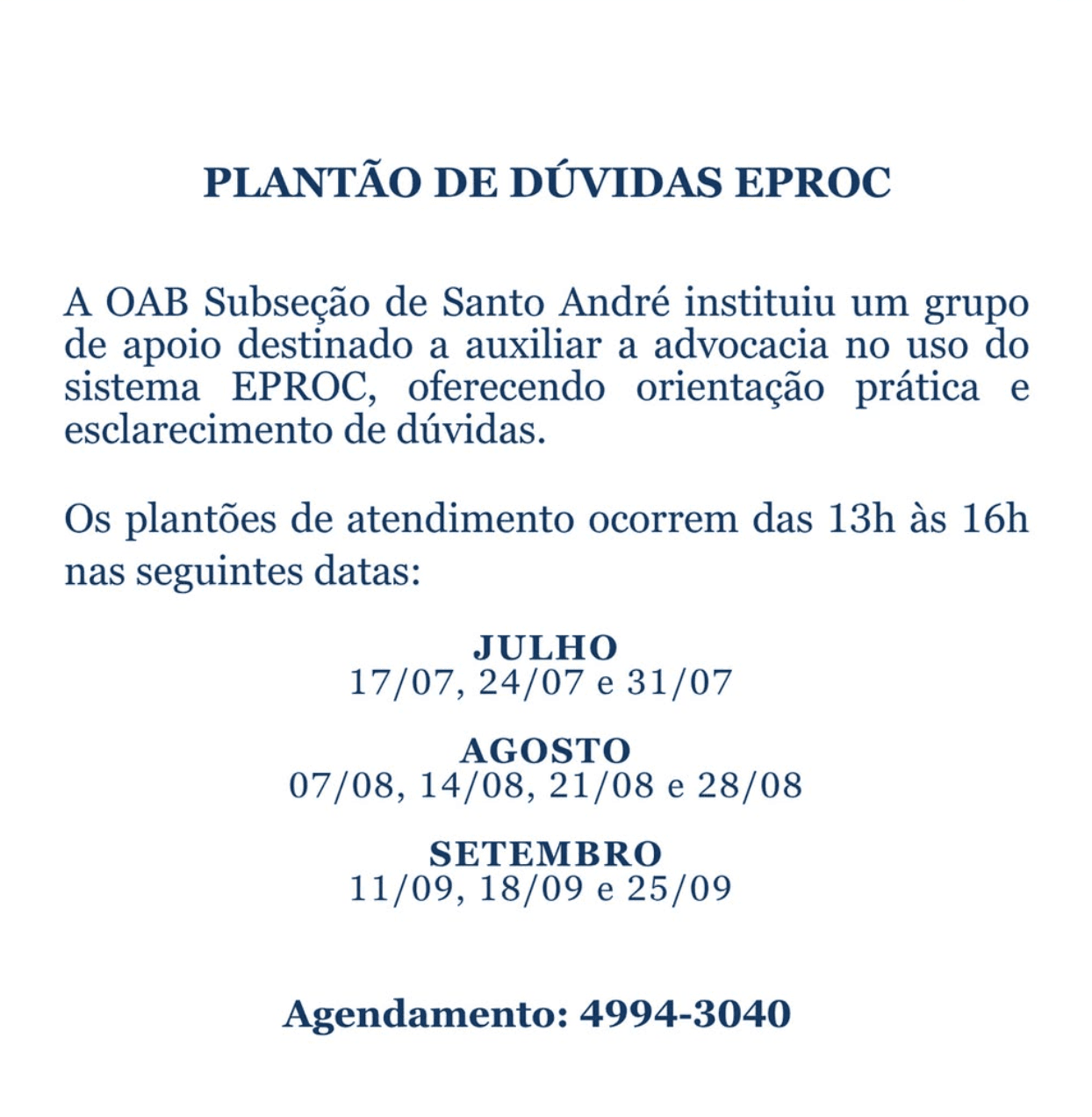📙 Plantão de Dúvidas Eproc